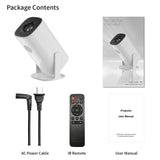 P30 Movie Projector - 4K Decoding, 1080P Resolution, WiFi6 & BT5.4, Android 11, 180° Rotatable for Home Theater