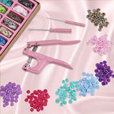 T5 Plastic And With Snaps Pliers Set,Colorful Round,With Metal Snap Buttons For Clothes Sewing,Bibs