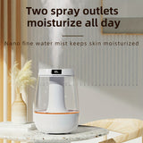 1pc, 101.44oz Portable Dual Spray Humidifier, Small Desktop Cool Mini Humidifier With Small Night Light, USB Personal Desktop Humidifier