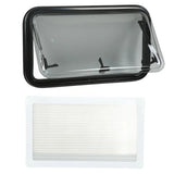 Camper 70 Degrees Opening Waterproof 730x430mm RV Push Out Window with Screen Sunshade for Trailers Motorhomes