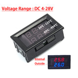 DC 12V 24V -60C~+999C Dual Thermometer Digital Display High Temperature LED TEMP Meter K-type Thermocouple Sensor Monitor