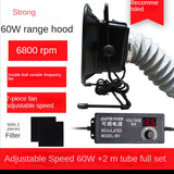 60W Adjustable Speed Solder Absorber ESD Fume Extractor Duct Exhuast with 2M Pipe Tub Ventilation Fan