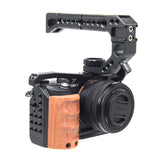 Universal Camera Top Handle Grip Video Stabilizing Rig with Cold Shoe Adapters for Sony Camera Cage Microphone LED Light Monitor