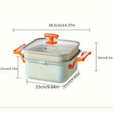 1pc Multifunctional Pot, Home Kitchen Pot With Double Ears, Steam Soup Pot, Frying Pot, French Fries Small Frying Pan