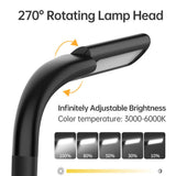 Neck Rechargeable Book Light with 3 Color Adjustable Brighess Eye-friendly Desk Lamp Bendable Arms for Reading