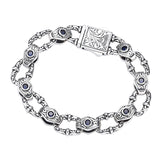 925 Sterling Silver Embossed Pattern Bracelet For Men