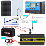 12V to 220V Panel System 18V 18W Solar Panel+30A Charge Controller +Pure Sine Inverter Complete Power Generation Kit