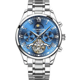 GUANQIN Tourbillon Mechanical Luxury Men's watches Stainless steel Waterproof Moon Phase Watch Sapphire Luminous watch for men
