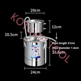 Household 10L DIY Stainless Steel Moonshine Still Alcohol Water Distiller Wine Brandy Essential Oil Brewing Kit