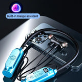 Wireless Earphones Neckband Headphones Gaming LED Display Stereo Sports Headset Halter Waterproof Magnetic Earbuds