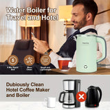 1pc, Small Electric Kettle, Travel Mini Hot Water Boiler Heater, 304 Stainless Steel 0.8L Portable Electric Kettles For Boiling Water, 5 Mins Coffee Kettle Travel Teapot With Auto Shut-Off, Summer