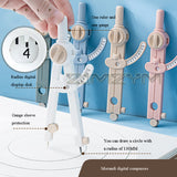 Plastic Digital Math Teaching Small Compass Morandi Multifunctional Scaled Circular Gauge Geometry Precision Tool