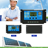 Dual 25W Panel+6000W Inverter Solar Power Generation System DC 12V to AC 110V/220V with Smart USB Charger Ports