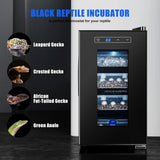 Reptile Egg 23L Digital Lab Incubator 10−40°C Temperature Control for Reptiles Hatching with UV-Resistant Glass Door
