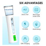 Double Spray-head Nano Facial Steamer Test Mist Cleaning Pores Water SPA Hydrating Cooler Face Sprayer Skin Care