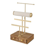 Wooden Bracelet & Base Box Storage 4-Tier Necklace Earrings Watch Jewelry Display Hanging Organizer Holder