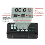 100A Solar Charge Controller Solars Panel Controllers 12V/24V Adjustable LCD Display Battery Regulator With USB Port Chargers