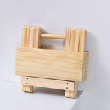 Pine Wood Folding Stool Portable Household Solid Wood Fishing Small Square Stool