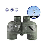 HD 10X50 Telescope High Power Binoculars with Rangefinder Compass for Hunting Boating Bird Watching Nitrogen Floating Waterproof