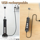 1pc Electric Milk Mini Frother Handheld Foam Maker , Electric Operated Stainless Steel Drink Blender Kitchen Mixer