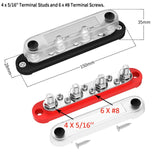 Car Negative Bar 150A Terminal 12V Power Distribution Block M8 Termianl Bus for Automotive Boat