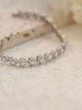 925 Sterling Silver Heart-shaped Diamond White Opal Bracelet