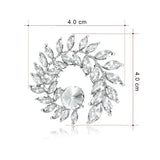 Shining Round Brooches For Women Unisex Crystal Big Flower Party Office Brooch Pin Gifts