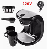 220V 450W household electric steam drip fully automatic dual cup hine, dual-use American coffee and te