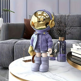 1pc Purple Astronaut Ornament, Resin Statue Art Craft, For Bookshelf, Home Living Room Office Cafe Decor, Room Tabletop Display Entryway Decor, Winter Christmas New Year Decor
