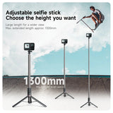Selfie Stick Tripod With Wireless Bluetooth Remote Control for GoPro 12/11/10 Insta 360 DJI Osmo Action Camera For Smart Phone