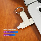 3 In 1 USB Flash Drive TYPE-C+Micro-USB+USB3.0 Mini Metal Stick U Disk Memory Card