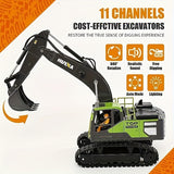 1:18 Large 2.4G 11-channel Remote Control Excavator, Boy Engineering Toy, Large Size