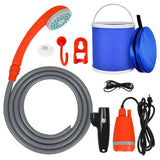 Outdoor Portable Camping Kit with 2.5-3.5L/min Water Discharge 2m Hose USB Charging 30-60min Battery Life Camp Shower