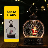 Christmas Hanging LED Glowing Sequin Lantern Santa Claus Snowman Water-filled Night Light New Year Gift Home Decoration Navidad