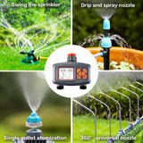 Outdoor Smart Sprinkler for Garden Hose - 2 Outlets, LCD Screen, Programmable Irrigation Timer with Automatic/Manual Modes
