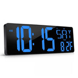 16.5-inch Perpetual Calendar Wall Clock - Large Screen with Temperature, Date, Week Display. LED Digital Multi-Function with Remote