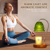 1 PCS Candle Warmer Lamp With Timer, As Shown Iron+Glass+Wood Birthday Gift For Women, Mom, Female Friend EU Plug
