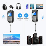 Bluetooth 5.0 Audio Receiver Transmitter 3.5MM AUX Jack Stereo USB Adapter LCD Display Wireless Dongle For PC TV Car