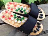 Newly Natural Pebble Stone Massager Slippers Reflexology Care Blood Activating Foot Acupuncture Point Massage Shoes
