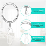 50 Pieces Metal Rings, Plastic Hooks, Curtain Rings For Window Curtain, Sier