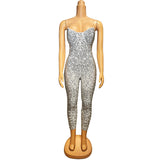 Hot selling female singer host stage dress, tight and sexy camisole wrapped chest jumpsuit
