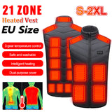 21 Heating Zones Heated Men Women USB Powered 3 Gear Temperature Control Winter Warm Vest for Outdoor Hiking Camping