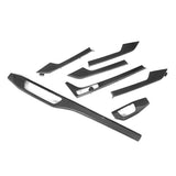 7PCS Interior Center Console Gear Shifter Instrument Door Trims for Audi A4 B9 2016 2017 2018 2019 2020 2021 LHD Carbon Fiber
