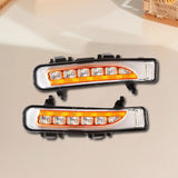 2Pcs Car Front Driving 12V LED Fog Lamp Waterproof Two-color streamer Turn Signal Daytime Running Light for Ford Edge 09-14