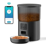 4L Button Smart Automatic Feeder With Stainless Steel Timing Voice For Dog Cat Auto Feeding Bowl Pet Dry Food Dispenser