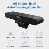4K USB Webcam HD Video Conference Camera with Microphone Speaker AI Face Tracking Auto Focus 360° Voice Pickup Plug Play