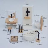 1/12 Simulation Washbasin Tub Toilet Model Doll Bathroom House Miniature Furniture Parts
