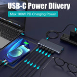 12 13 14 in 1 Docking Station USB3.0 Hub with Dual HDMI SD TF USB 3.1 USB-C 10GB PD 100W VGA RJ45 3.5mm Audio