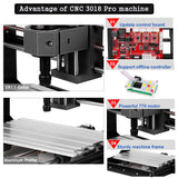 30*18cm PRO laser engraving Pcb PVC Milg hine Wood CNC Router GRBL mini Hobby DIY engraver cnc3018pro