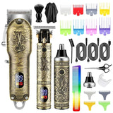 RESUXI LM-2029 Professional Clipper Set for Men Electric Oil Head Trimmer Shear Carving Pusher Razor Nose Hair Device